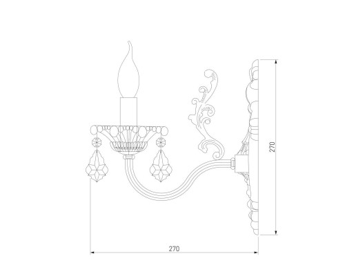 Бра Eurosvet 3281/1 античная бронза/прозрачный хрусталь Strotskis