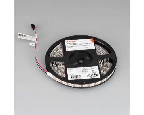 Светодиодная лента Arlight 9,3W/m 60LED/m 5060SMD разноцветная 5M SPI-B60-10mm 12V RGB-PX1-RAM 033437 Светодиодная лента Arlight 9,3W/m 60LED/m 5060SMD разноцветная 5M SPI-B60-10mm 12V RGB-PX1-RAM 033437
