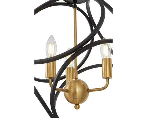 Подвесная люстра Lumina Deco Casai LDP 1243-3 BK+MD Подвесная люстра Lumina Deco Casai LDP 1243-3 BK+MD