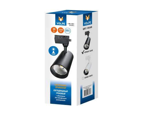 Трековый светодиодный светильник Volpe ULB-Q277 30W/4000К BLACK UL-00008055 Трековый светодиодный светильник Volpe ULB-Q277 30W/4000К BLACK UL-00008055