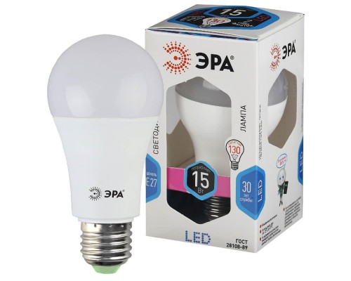 Лампа светодиодная ЭРА E27 15W 4000K матовая LED A60-15W-840-E27 Б0033183 Лампа светодиодная ЭРА E27 15W 4000K матовая LED A60-15W-840-E27 Б0033183