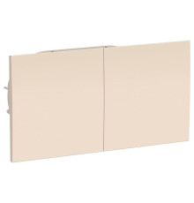 Розетка двойная 2К+З Systeme Electric AtlasDesign 16A 250V со шторками и крышкой бежевая ATN000228