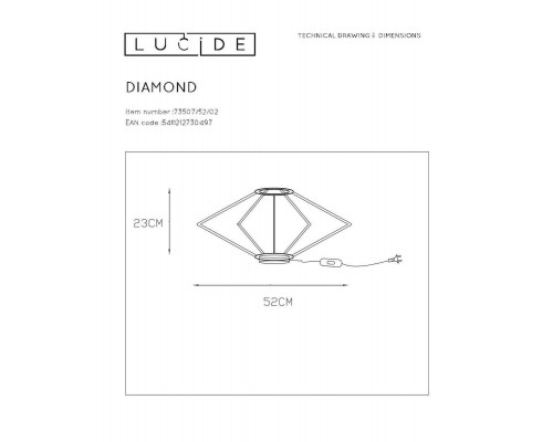 Настольная лампа Lucide Diamond 73507/52/02