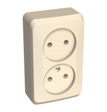 Розетка двойная 2К Systeme Electric Этюд 16A 250V кремовая PA16-005K