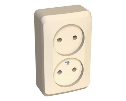 Розетка двойная 2К Systeme Electric Этюд 16A 250V кремовая PA16-005K Розетка двойная 2К Systeme Electric Этюд 16A 250V кремовая PA16-005K