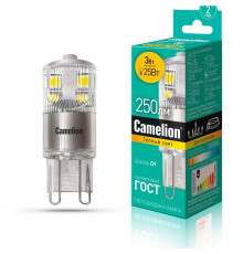 Лампа светодиодная Camelion G9 3W 3000K LED3-G9-NF/830/G9 13702
