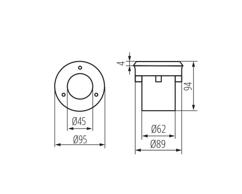 Грунтовый светильник Kanlux GORDO N 1W CW-O-SR 18193