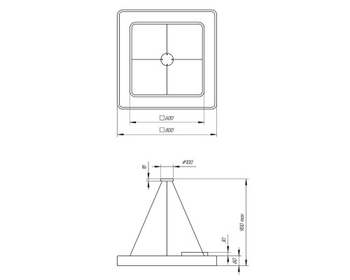 Подвесной светодиодный cветильник Geometria ЭРА Quadro SPO-162-W-40K-070 70Вт 4000К белый Б0050584