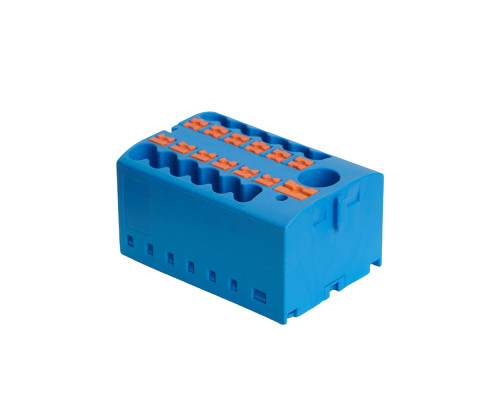 Зажим блочный (групп) для распред.тока нагрузки push-in на 12 точек, сеч 2,5 мм2, 690V,41А, 1точка интегр. питание,синий LD580 PTFIX 6-12/25
