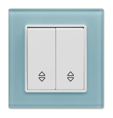 Выключатель двухклавишный проходной Vesta-Electric Exclusive Blue голубой FVK050106SIN