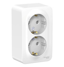 Розетка двойная 2К+З Systeme Electric Blanca 16A 250V со шторками белая BLNRA011201