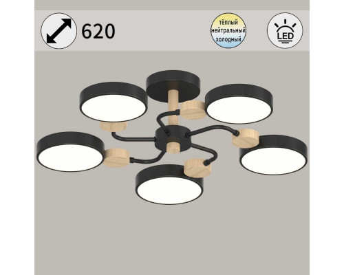 Светильник потолочный Reluce 03326-0.3-05 BK+WOOD