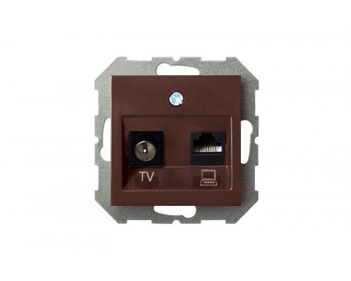 Розетка RJ45/TV Liregus Epsilon коричневый 28-143 Розетка RJ45/TV Liregus Epsilon коричневый 28-143