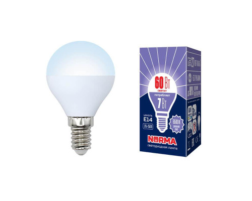 Лампа светодиодная E14 7W 6500K матовая LED-G45-7W/DW/E14/FR/NR UL-00003818 Лампа светодиодная E14 7W 6500K матовая LED-G45-7W/DW/E14/FR/NR UL-00003818