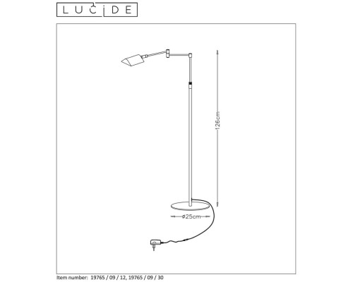 Торшер Lucide Nuvola 19765/09/30