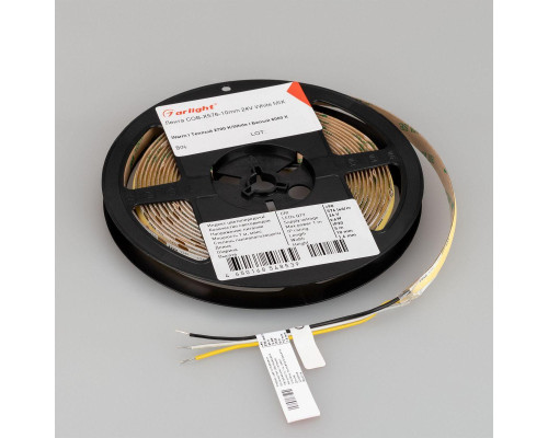 Светодиодная лента Arlight 9.6W/m 576Led/m CSP теплый/холодный белый 5M COB-X576-10mm 24V White-MIX 045179 Светодиодная лента Arlight 9.6W/m 576Led/m CSP теплый/холодный белый 5M COB-X576-10mm 24V White-MIX 045179