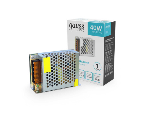 Блок питания Gauss 40W 12V IP20 BT502