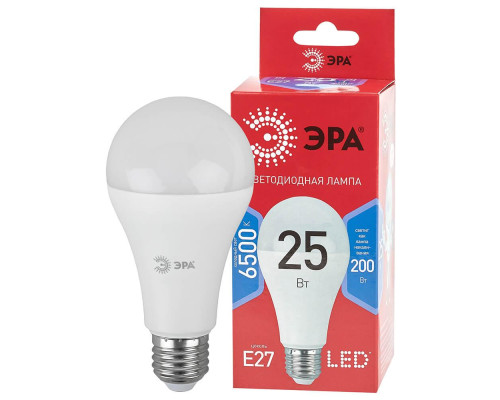 Лампа светодиодная ЭРА E27 25W 6500K матовая LED A65-25W-865-E27 R Б0048011 Лампа светодиодная ЭРА E27 25W 6500K матовая LED A65-25W-865-E27 R Б0048011