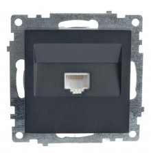 Розетка компьютерная RJ-45 Stekker Катрин графит GLS00-7107-06 49418