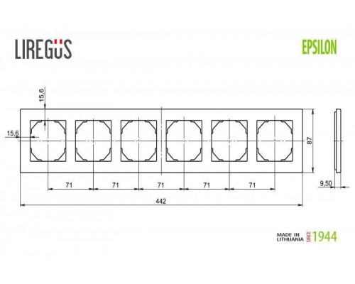 Рамка 6-постовая Liregus Epsilon белый 28-043 Рамка 6-постовая Liregus Epsilon белый 28-043