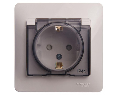 Розетка 2К+З Systeme Electric Glossa 16A 250V со шторками и крышкой белая GSL000148 Розетка 2К+З Systeme Electric Glossa 16A 250V со шторками и крышкой белая GSL000148