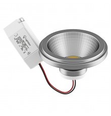 Лампа светодиодная Lightstar LED AR111 12W 3000K полусфера никель 932102