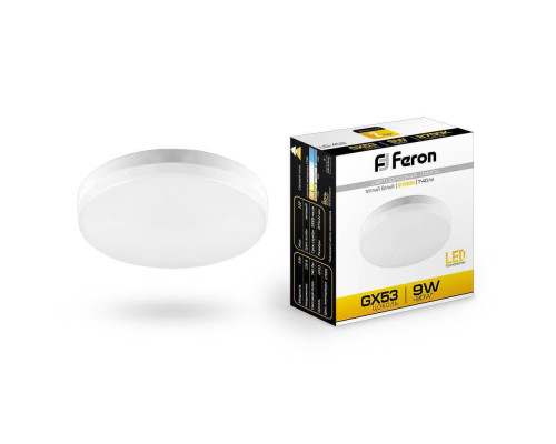 Лампа светодиодная Feron GX53 9W 2700K Таблетка Матовая LB-452 25832 Лампа светодиодная Feron GX53 9W 2700K Таблетка Матовая LB-452 25832