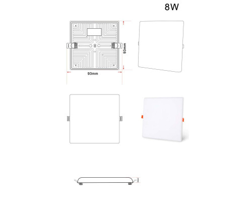 Встраиваемый светодиодный светильник Zortes CLOUD ZRS.57794.8 Встраиваемый светодиодный светильник Zortes CLOUD ZRS.57794.8
