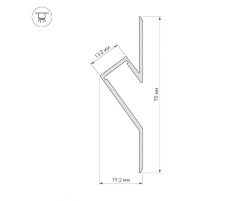 Профиль Arlight ARH-DECORE-S12-CAVE-F-2000 ANOD 023902 Профиль Arlight ARH-DECORE-S12-CAVE-F-2000 ANOD 023902
