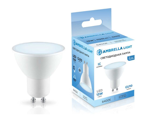 Светодиодная лампа MR16 13W 6400K Ambrella light Bulding 181306 Светодиодная лампа MR16 13W 6400K Ambrella light Bulding 181306