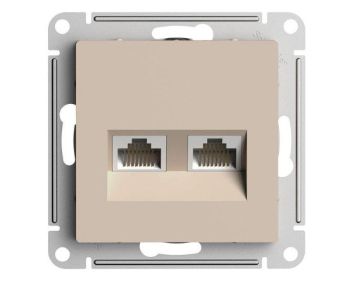Розетка компьютерная 2xRJ45 Systeme Electric AtlasDesign кат. 5Е песочный ATN001285 Розетка компьютерная 2xRJ45 Systeme Electric AtlasDesign кат. 5Е песочный ATN001285