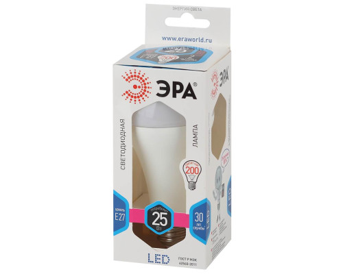 Лампа светодиодная ЭРА E27 25W 4000K матовая LED A65-25W-840-E27 Б0035335