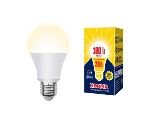 Лампа светодиодная E27 20W 3000K матовая LED-A65-20W/WW/E27/FR/NR UL-00004030 Лампа светодиодная E27 20W 3000K матовая LED-A65-20W/WW/E27/FR/NR UL-00004030