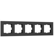Рамка Werkel Slab на 5 постов черный софт W0052908 4690389207907