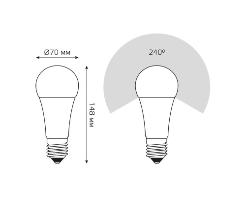 Лампа светодиодная Gauss E27 22W 3000К матовая 102502122 Лампа светодиодная Gauss E27 22W 3000К матовая 102502122