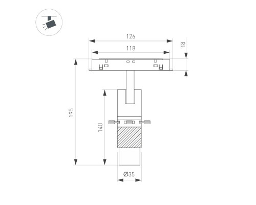 Трековый светодиодный светильник Arlight Mag-Orient-Spot-Crop-Zoom-TC-R35-6W Warm3000 045067 Трековый светодиодный светильник Arlight Mag-Orient-Spot-Crop-Zoom-TC-R35-6W Warm3000 045067