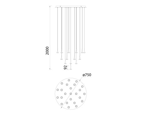 Подвесная светодиодная люстра Mantra Andromeda 8937+24PL