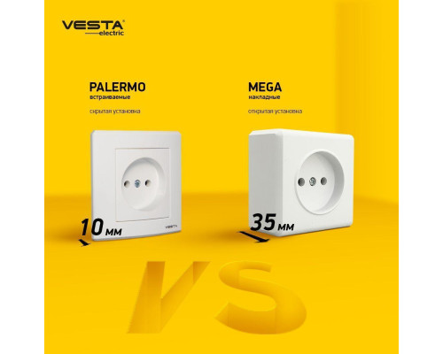 Розетка 2P Vesta-Electric Mega белый FRZ00030101BEL Розетка 2P Vesta-Electric Mega белый FRZ00030101BEL