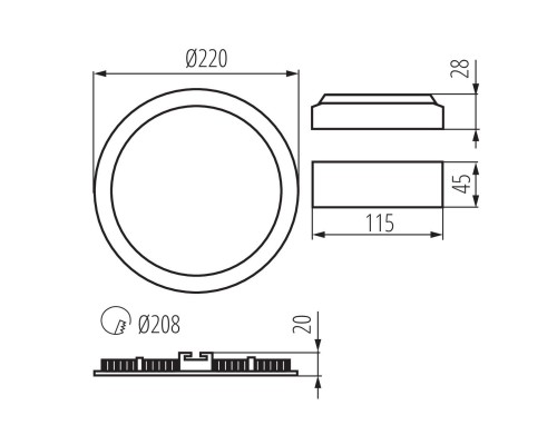 Потолочный светодиодный светильник Kanlux ROUNDA V2LED18W-NW-SN 27219