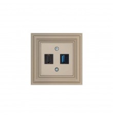 Розетка HDMI/USB Liregus Retro кремовый омбре 29-140