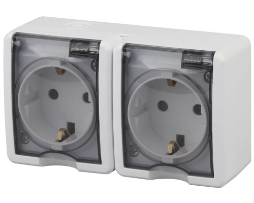 Розетка ЭРА Эксперт 2х2P+E IP54 со шторками 16A 250V 11-2404-01 Б0020718 Розетка ЭРА Эксперт 2х2P+E IP54 со шторками 16A 250V 11-2404-01 Б0020718