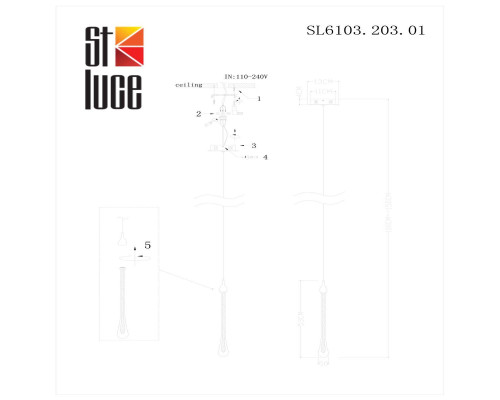 Подвесной светодиодный светильник ST Luce Faenza SL6103.203.01