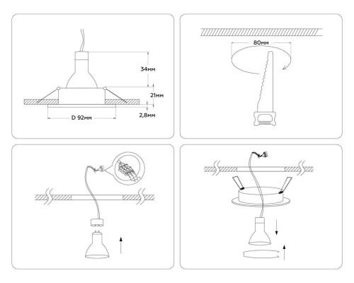 Встраиваемый светильник Ambrella light Techno Spot Standard Tech A8921 Встраиваемый светильник Ambrella light Techno Spot Standard Tech A8921