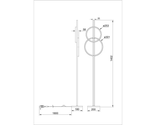 Торшер Arte Lamp Fluido A3913PN-24BK Торшер Arte Lamp Fluido A3913PN-24BK