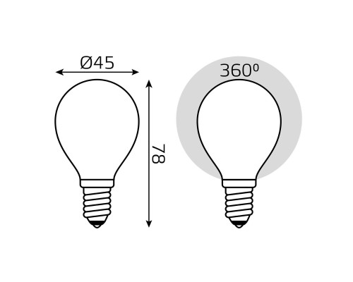 Лампа светодиодная филаментная Gauss E14 9W 4100К матовая 105201209