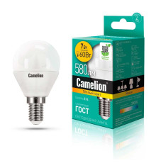 Лампа светодиодная Camelion E14 7W 3000K LED7-G45/830/E14 12069
