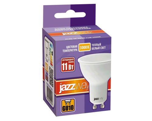 Лампа светодиодная Jazzway GU10 11W 3000K матовая 5019454 Лампа светодиодная Jazzway GU10 11W 3000K матовая 5019454