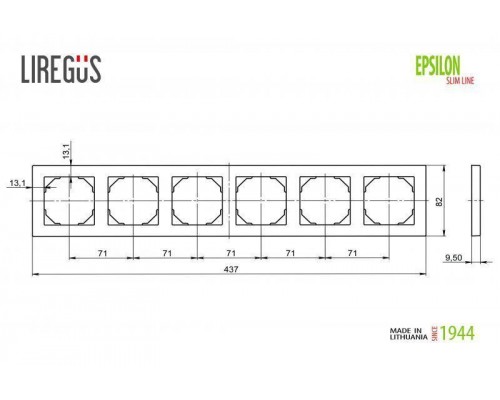 Рамка 6-постовая Liregus Epsilon серебро 28-1906