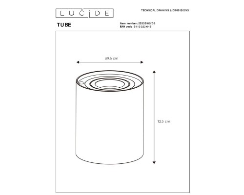 Настольная лампа Lucide Tube 22552/05/30