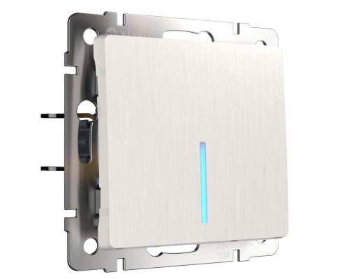 Выключатель одноклавишный проходной с подсветкой Werkel перламутровый рифленый W1112113 4690389160844 Выключатель одноклавишный проходной с подсветкой Werkel перламутровый рифленый W1112113 4690389160844